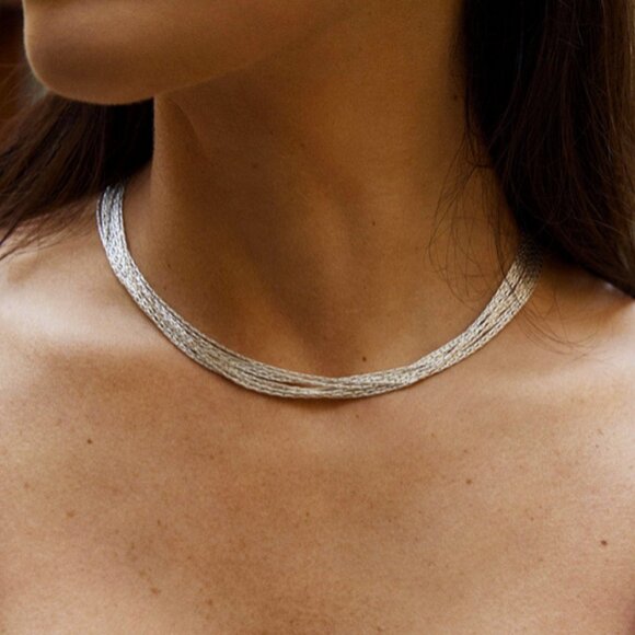 Agapé Chiara Silver Choker in Silver - Picture 5 of 5